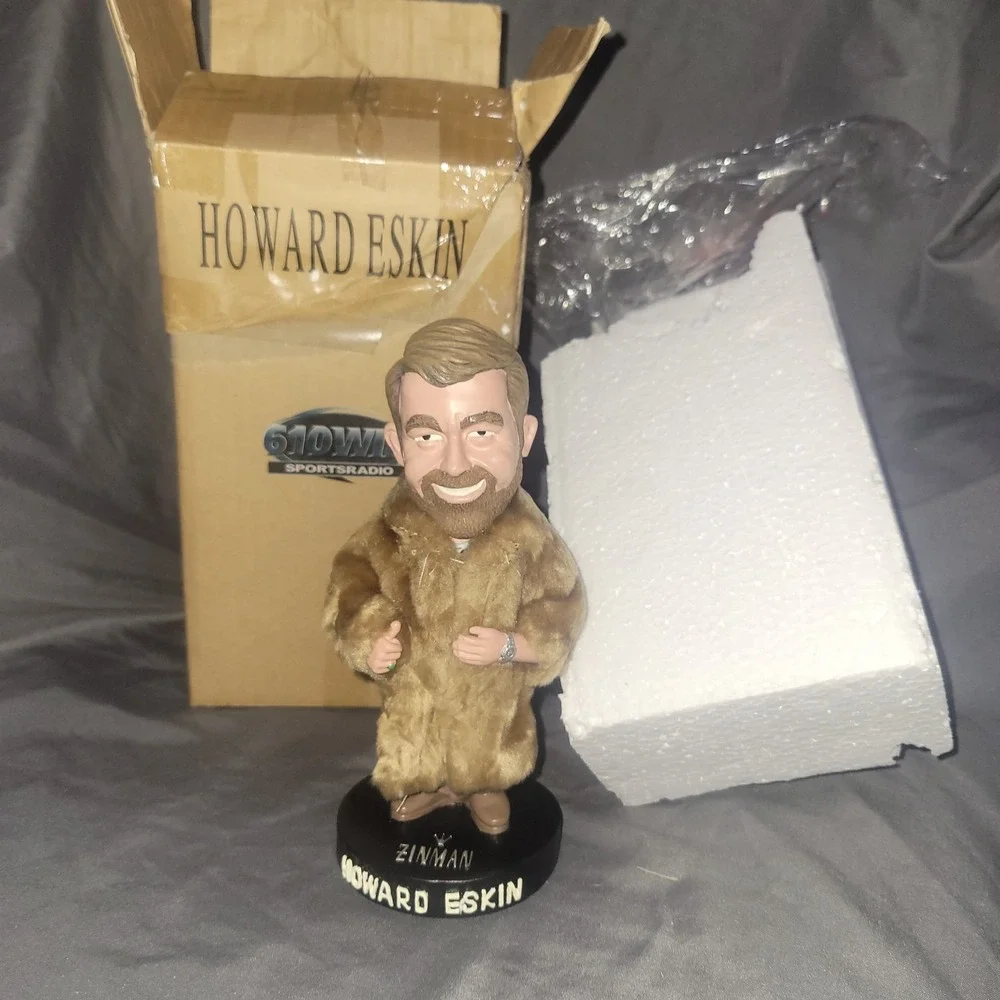 Howard Eskin Bobblehead Autograph Diamond + Mink Fur 94 WIP Philadelphia Eagles